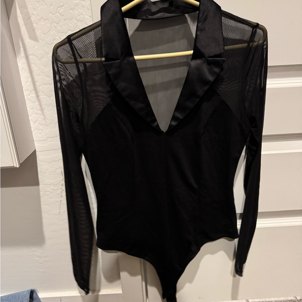 Elegant Black Sheer Women's Top